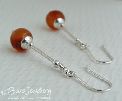 RESERVED - Carnelian and Sterling silver earrings