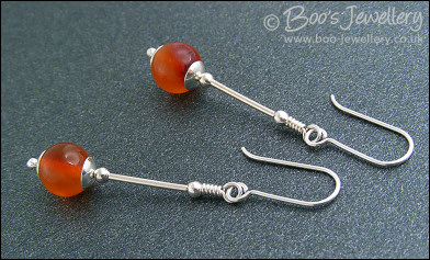 RESERVED - Carnelian and Sterling silver earrings