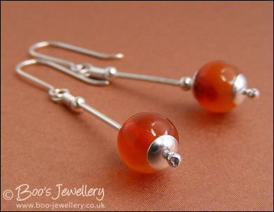 RESERVED - Carnelian and Sterling silver earrings