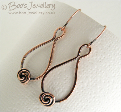 Rosebud knot teardrop earrings - made to order