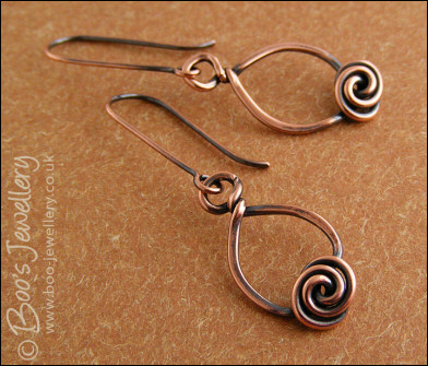 Twisted teardrop and rosebud knot earrings