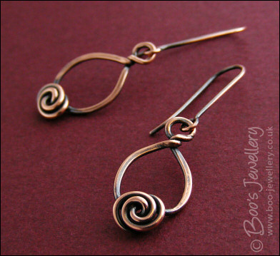 Twisted teardrop and rosebud knot earrings