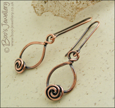 Twisted teardrop and rosebud knot earrings