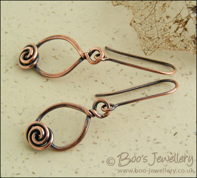 Twisted teardrop and rosebud knot earrings