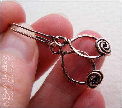 Twisted teardrop and rosebud knot earrings