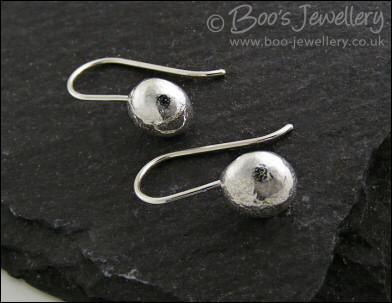 Sterling silver molten nugget earrings