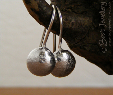 Sterling silver molten nugget earrings