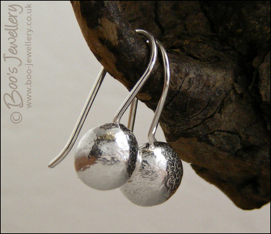 Sterling silver molten nugget earrings