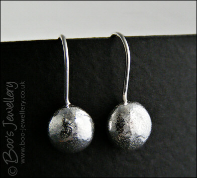 Sterling silver molten nugget earrings