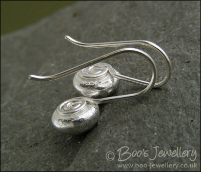Sterling silver molten nugget earrings