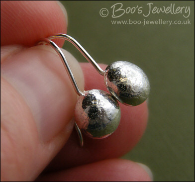 Sterling silver molten nugget earrings