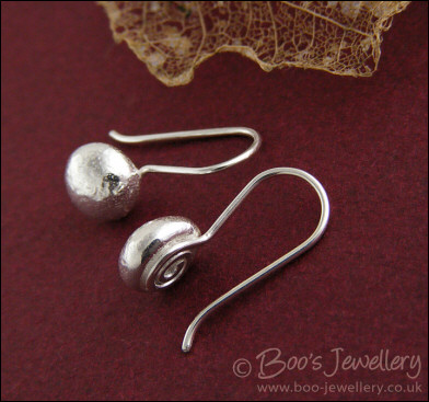 Sterling silver molten nugget earrings