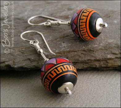 Peruvian hand made bead and silver earrings