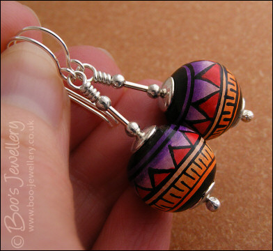 Peruvian hand made bead and silver earrings