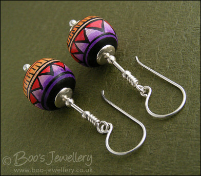 Peruvian hand made bead and silver earrings