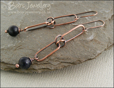 Long alternating chain link earrings