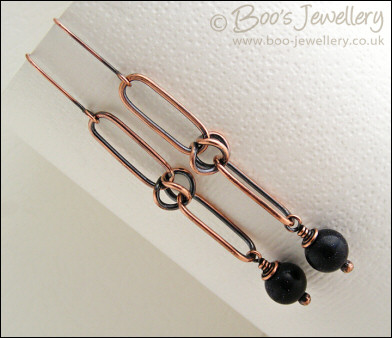Long alternating chain link earrings