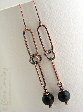Long alternating chain link earrings