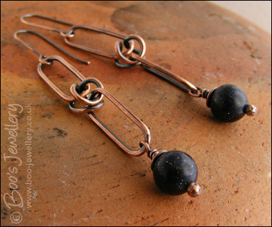 Long alternating chain link earrings