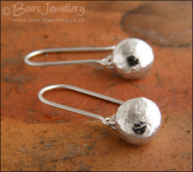 Sterling silver molten nugget articulated earrings
