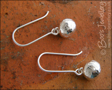 Sterling silver molten nugget articulated earrings