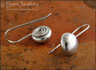 Molten Sterling silver large nugget earrings