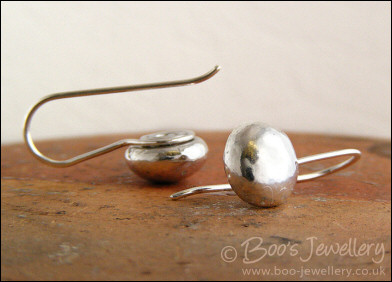 Large molten pebble earrings in Sterling silver