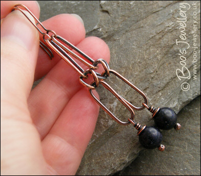 Long alternating chain link earrings