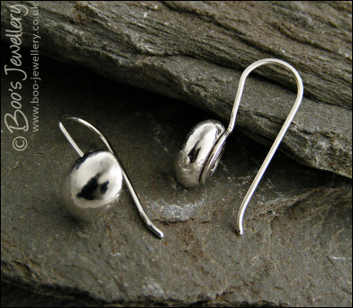 Molten Sterling silver large nugget earrings