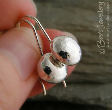 Large molten pebble earrings in Sterling silver