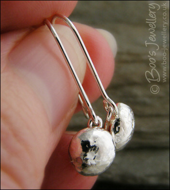 Sterling silver molten nugget articulated earrings