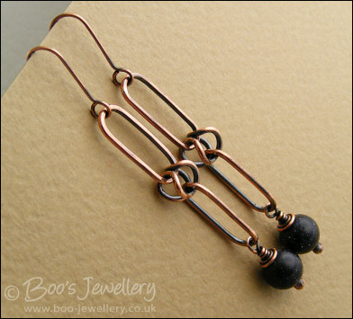 Long alternating chain link earrings
