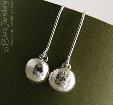 Sterling silver molten nugget articulated earrings