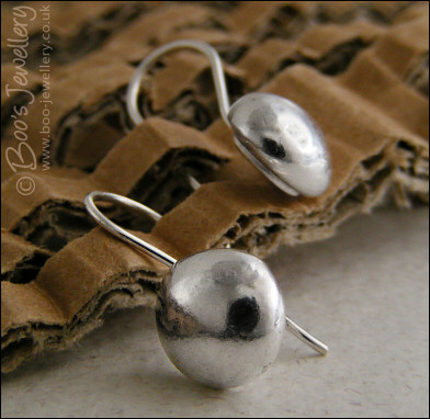 Large molten pebble earrings in Sterling silver