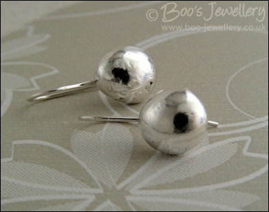 Large molten pebble earrings in Sterling silver