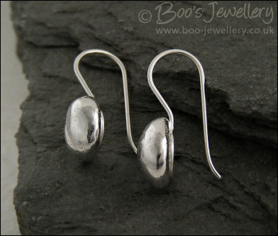 Large molten pebble earrings in Sterling silver