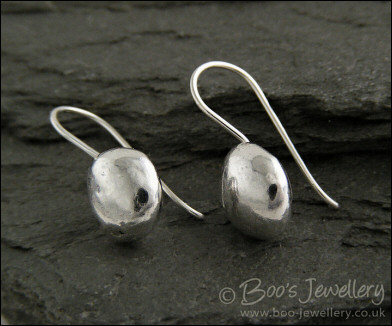 Large molten pebble earrings in Sterling silver