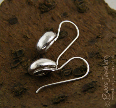 Large molten pebble earrings in Sterling silver