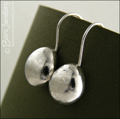 Large molten pebble earrings in Sterling silver