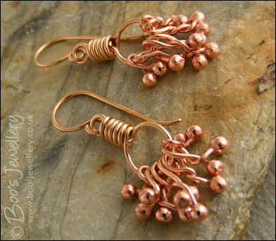 Bronze molten raindrop loop earrings - made to order