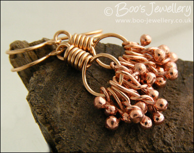 Bronze molten raindrop loop earrings - made to order