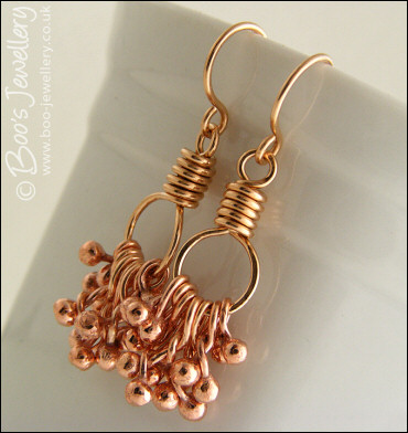 Bronze molten raindrop loop earrings - made to order