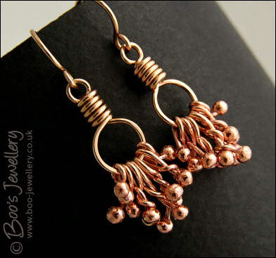 Bronze molten raindrop loop earrings - made to order