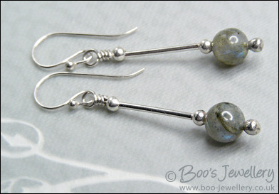 Elegant dangles of labradorite and Sterling silver