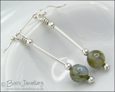 Elegant dangles of labradorite and Sterling silver