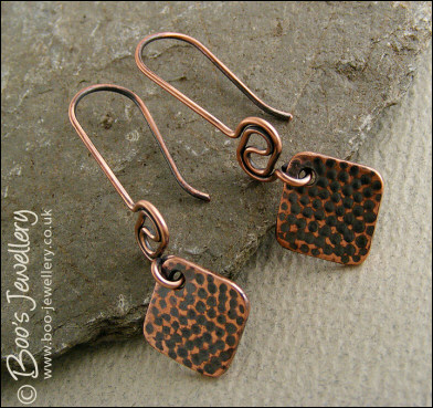 Square dotty charms and squiggle link earrings