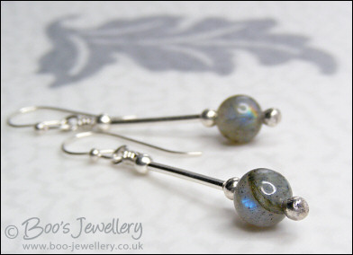 Elegant dangles of labradorite and Sterling silver