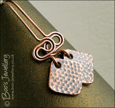 Square dotty charms and squiggle link earrings