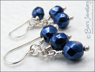 Metallic crystal and silver cluster earrings - available in 17 colours! Made to order