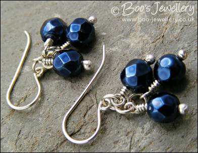 Metallic crystal and silver cluster earrings - available in 17 colours! Made to order